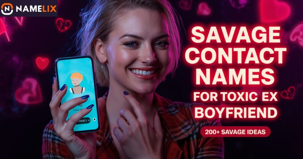 Savage Contact Names for Toxic Ex Boyfriend 
