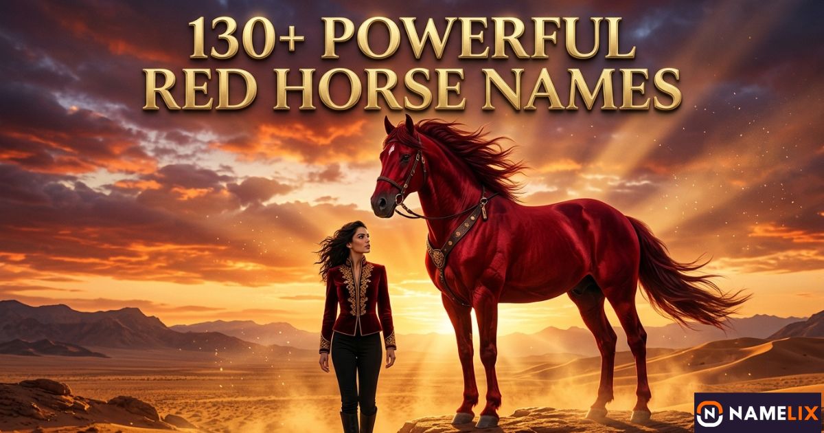 130+ Powerful Red Horse Names for Majestic Horses