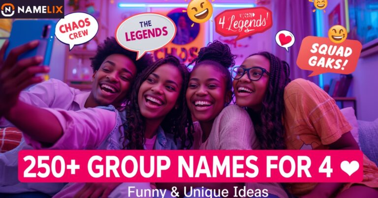 250+ Group Names for 4 People: Funny & Unique Ideas for USA Groups