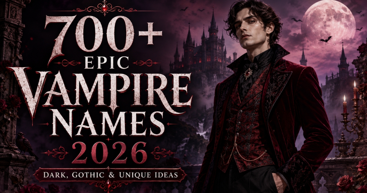 700+ Epic Vampire Names 2026: Dark, Gothic & Unique Ideas